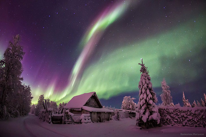 aurora borealis noorderlicht kola schiereiland moermansk regio russisch lapland