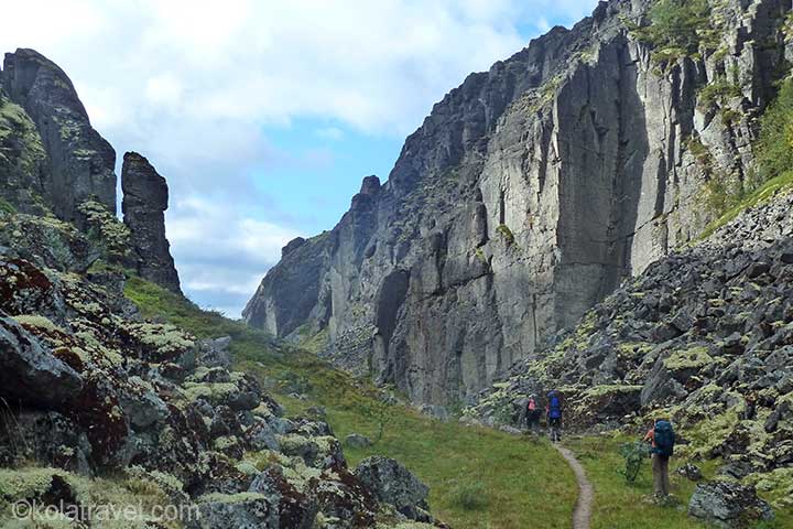 You hike 4 days in the North west part of the Khibiny Tundra, through old forests, deep valleys and old ravines with small rivers and a beautiful waterfall. Murmansk region.