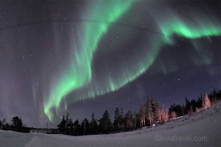 aurora borealis noorderlicht kola schiereiland moermansk regio russisch lapland